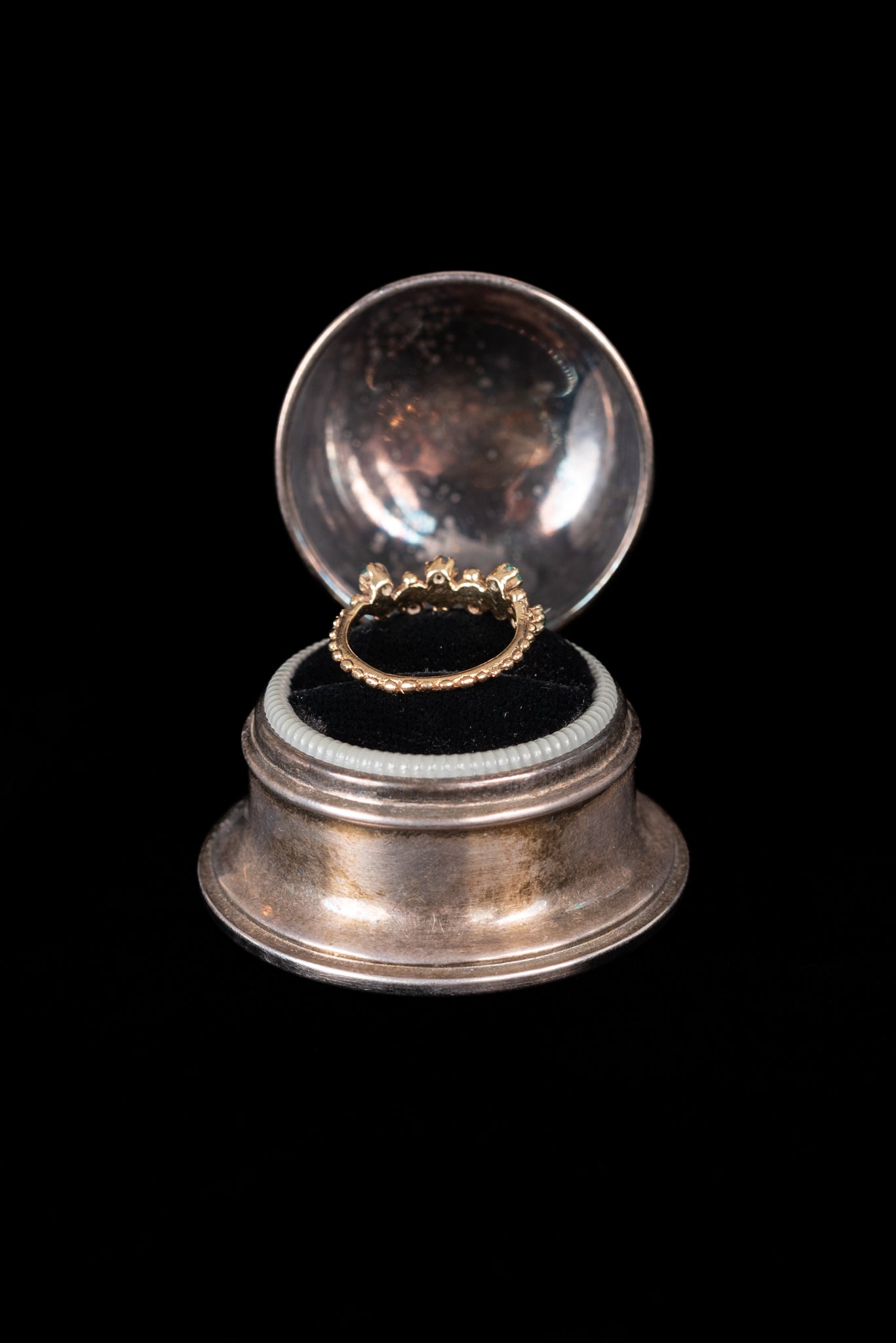 Vintage 14k Emerald Granule Ring