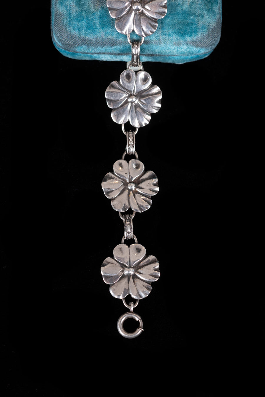 Art Nouveau Sterling Floral Link Bracelet