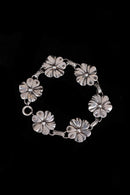 Art Nouveau Sterling Floral Link Bracelet
