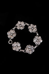 Art Nouveau Sterling Floral Link Bracelet