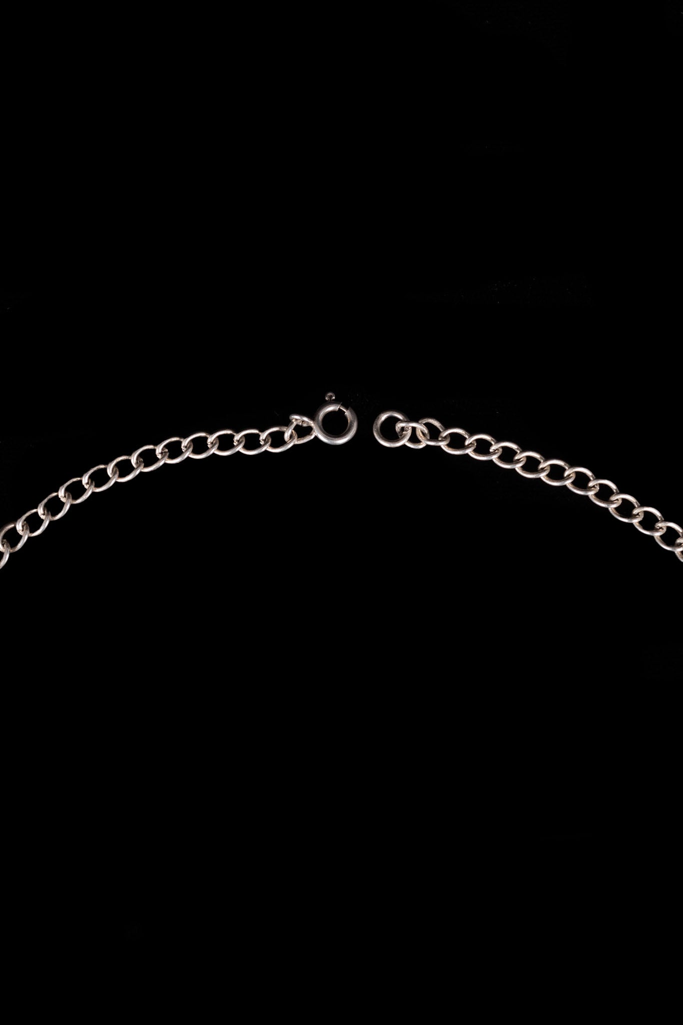 Antique Sterling Puffy Heart Charm Necklace