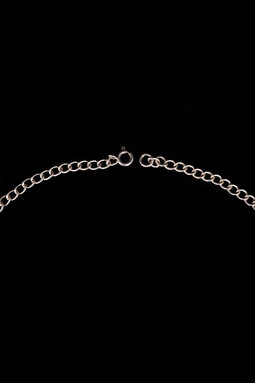 Antique Sterling Puffy Heart Charm Necklace