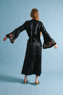 1930s Hand Embroidered Silk Trumpet Sleeve Wrap [sm/med/lrg]