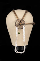 1920s Egyptian Revival Enamel + Pearl Headpiece