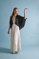 1920s French Hand Embellished Silk Cape [OS]