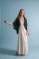 1920s French Hand Embellished Silk Cape [OS]