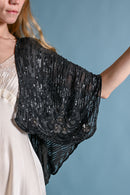 1920s French Hand Embellished Silk Cape [OS]