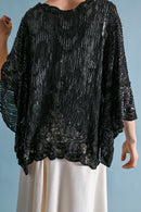 1920s French Hand Embellished Silk Cape [OS]