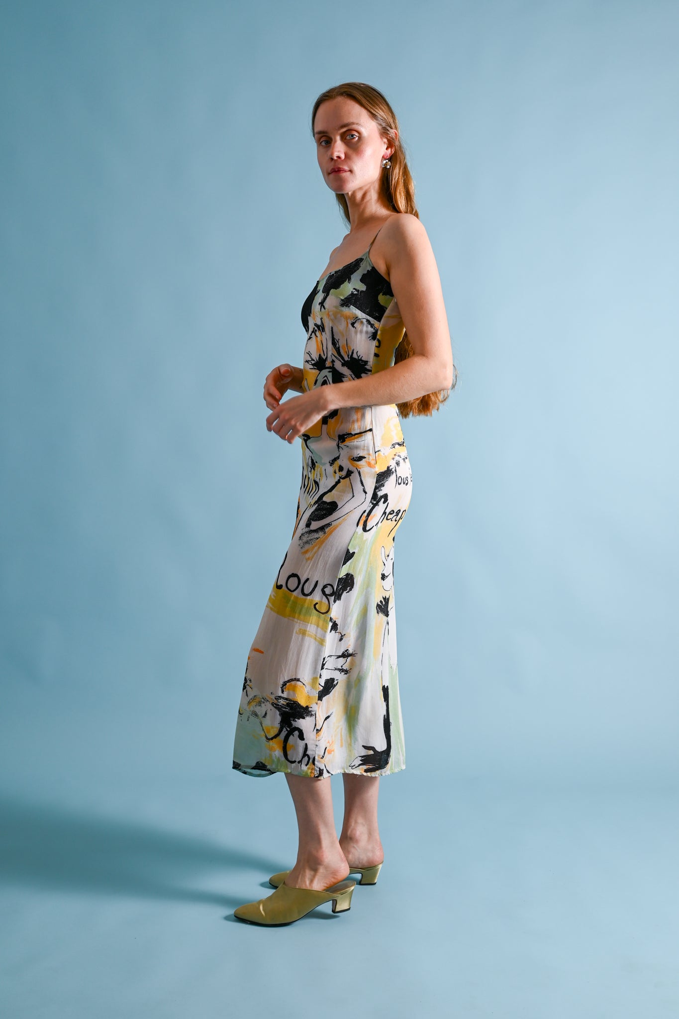 1990s Moschino C+C Olive Oyl Print Dress [xs/sm]