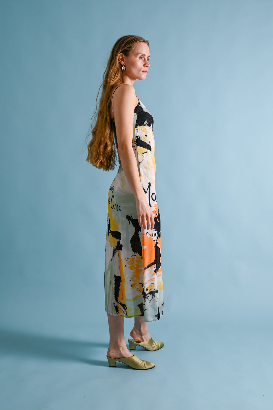 1990s Moschino C+C Olive Oyl Print Dress [xs/sm]
