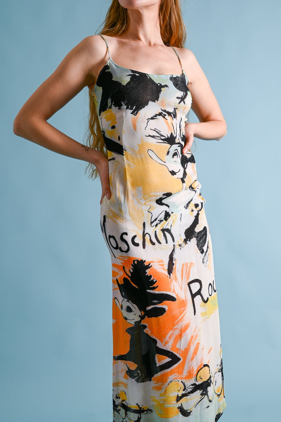 1990s Moschino C+C Olive Oyl Print Dress [xs/sm]