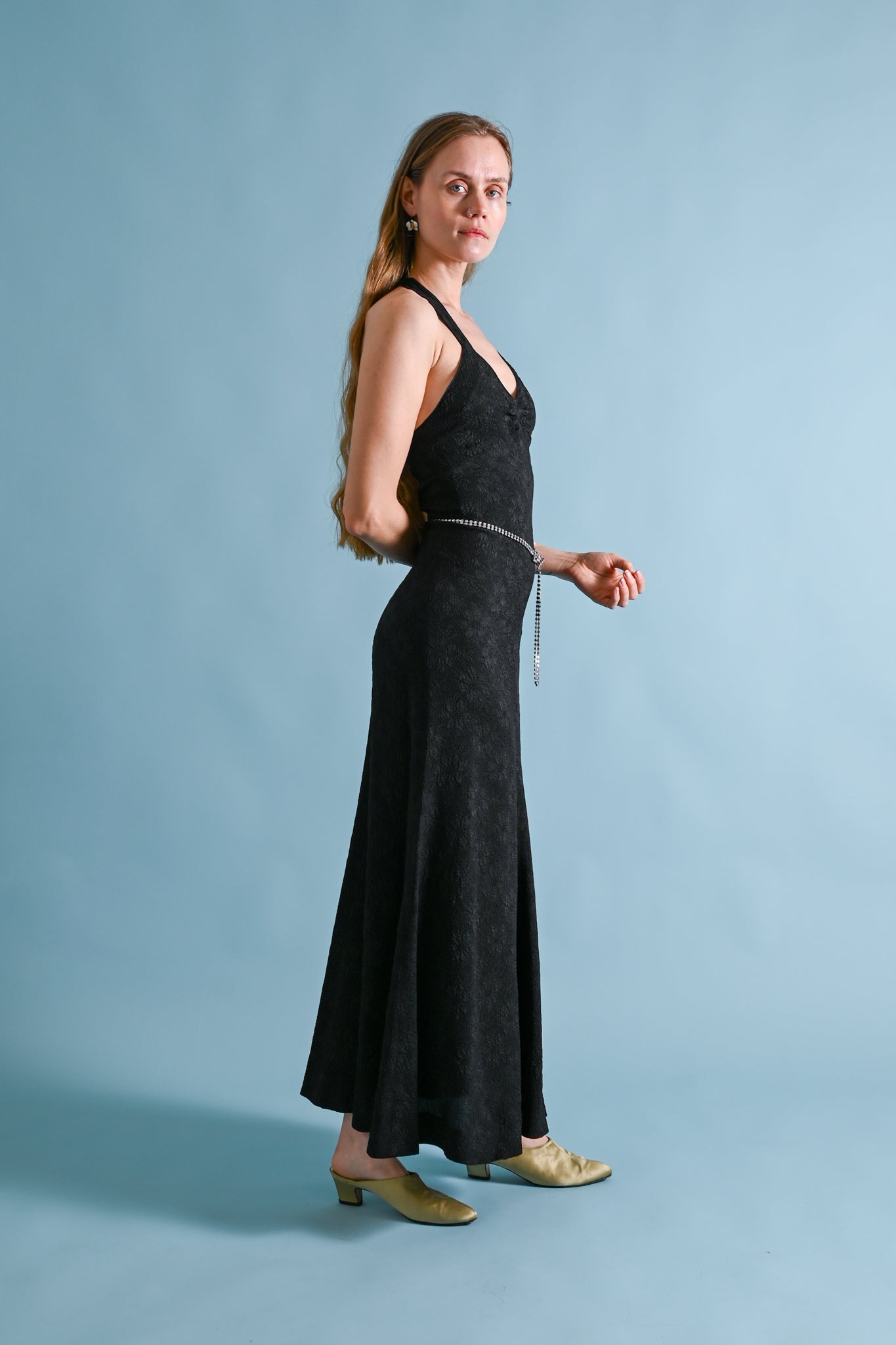 1970s Quorum by Sheridan Barnett Halter Dress [xs/sm]