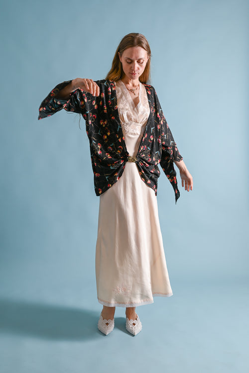 1920s Silk Lamé Angel Sleeve Jacket [xs/sm/med]