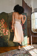 1930s French Couture Silk + Lace Appliqué Slip [lrg/xl]