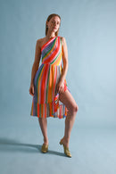 1970s Jean-Louis Scherrer Handpainted Silk Chiffon Dress + Scarf [xs/sm]