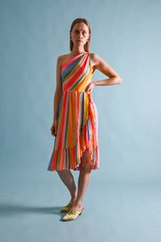 1970s Jean-Louis Scherrer Handpainted Silk Chiffon Dress + Scarf [xs/sm]