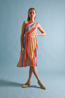 1970s Jean-Louis Scherrer Handpainted Silk Chiffon Dress + Scarf [xs/sm]