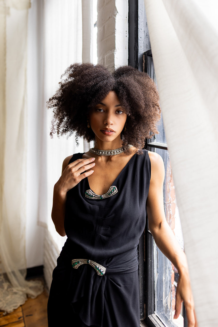 1960s Rhinestone Reverse Necklace Bodychain