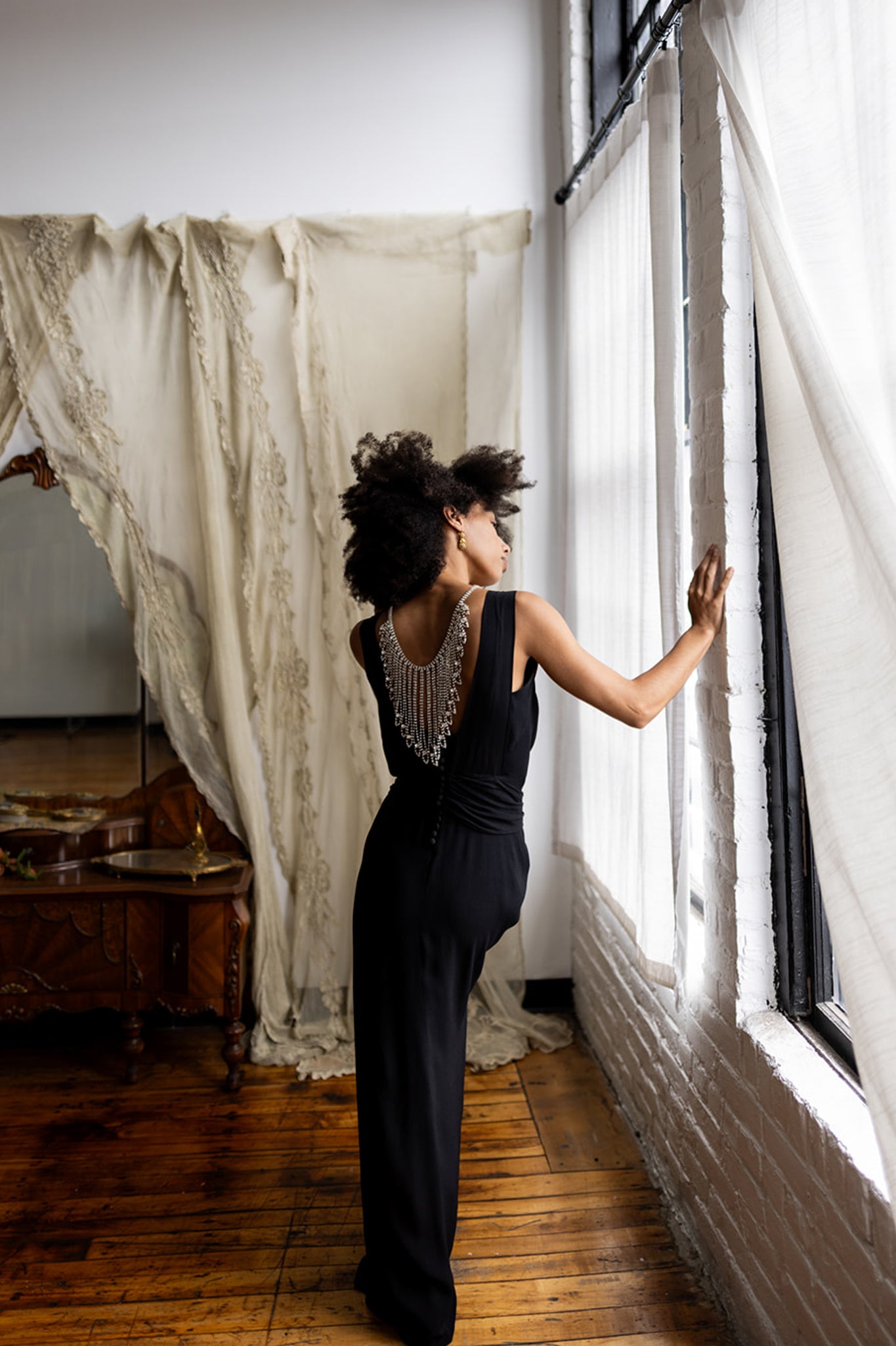 1960s Rhinestone Reverse Necklace Bodychain