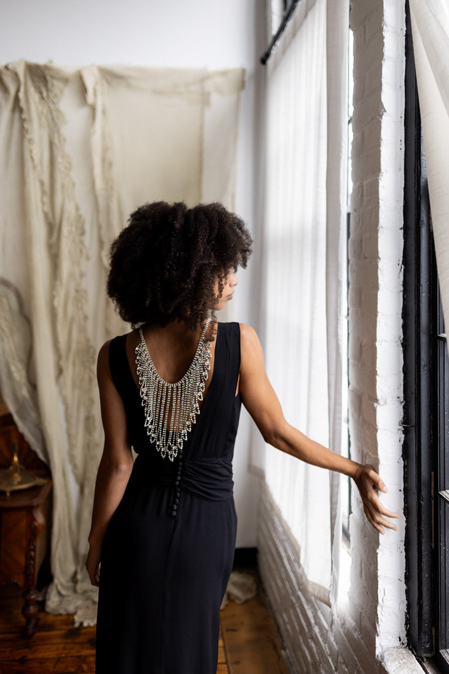 1960s Rhinestone Reverse Necklace Bodychain