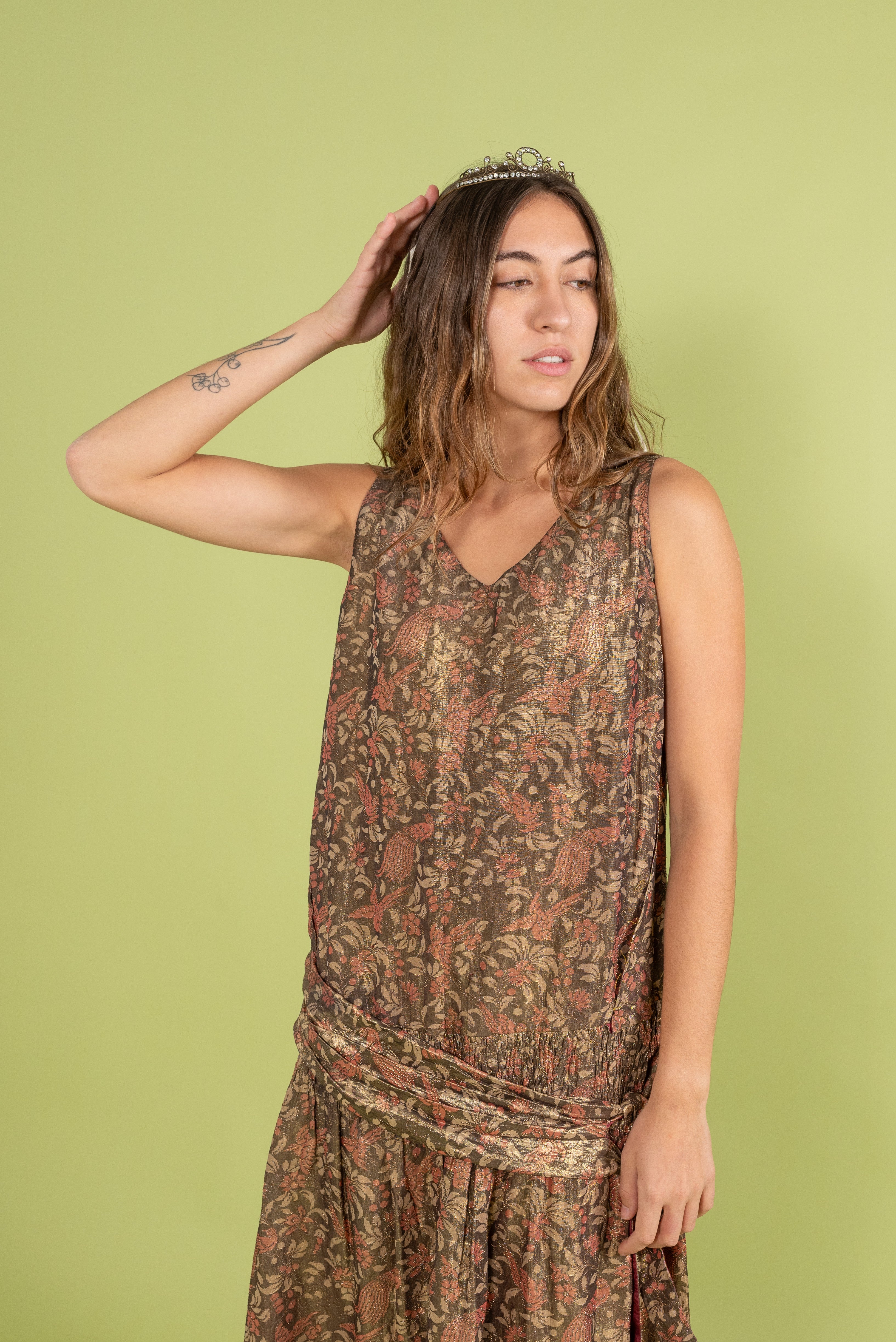 1920s Bird of Paradise Lamé Gown [med/lrg]