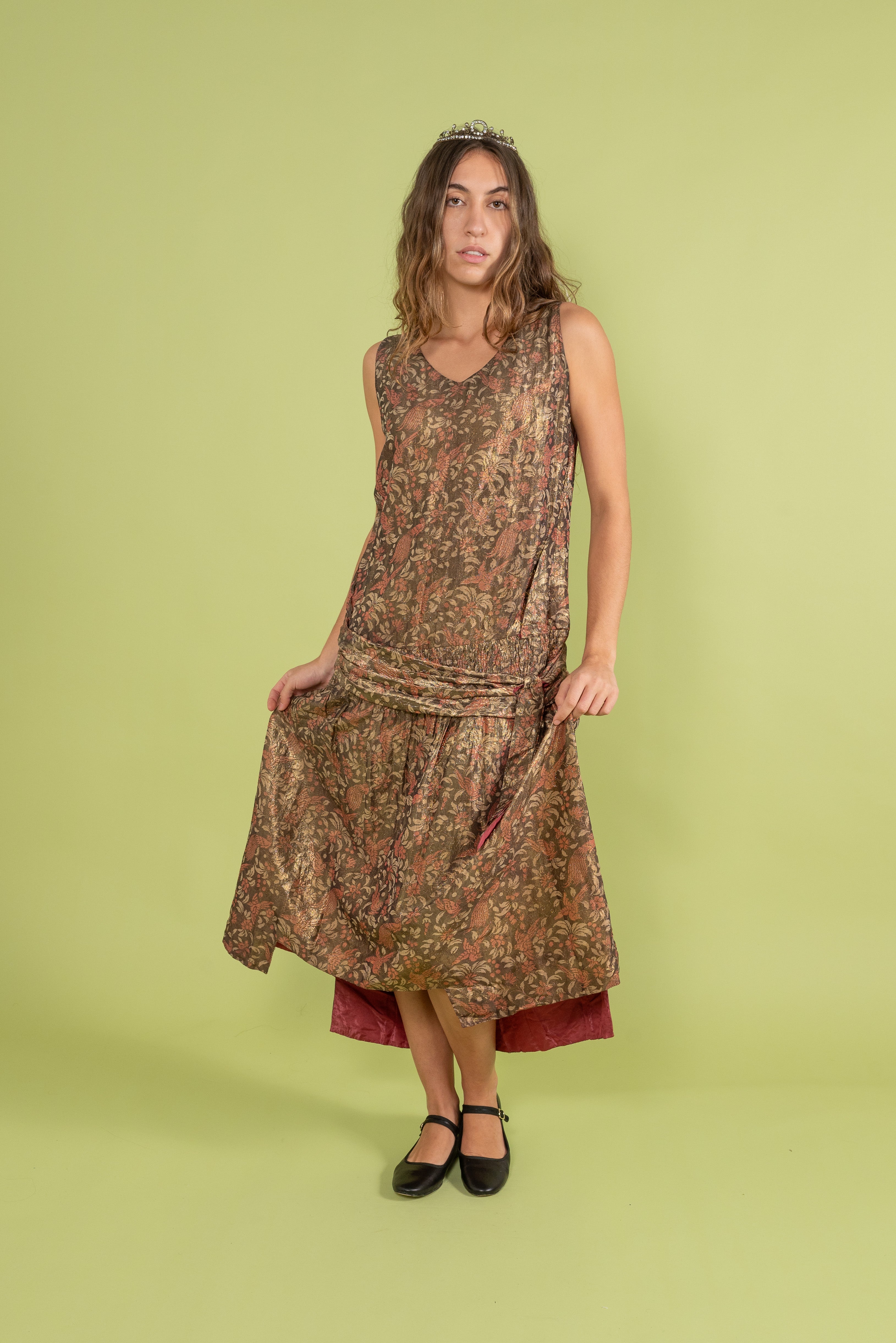 1920s Bird of Paradise Lamé Gown [med/lrg]