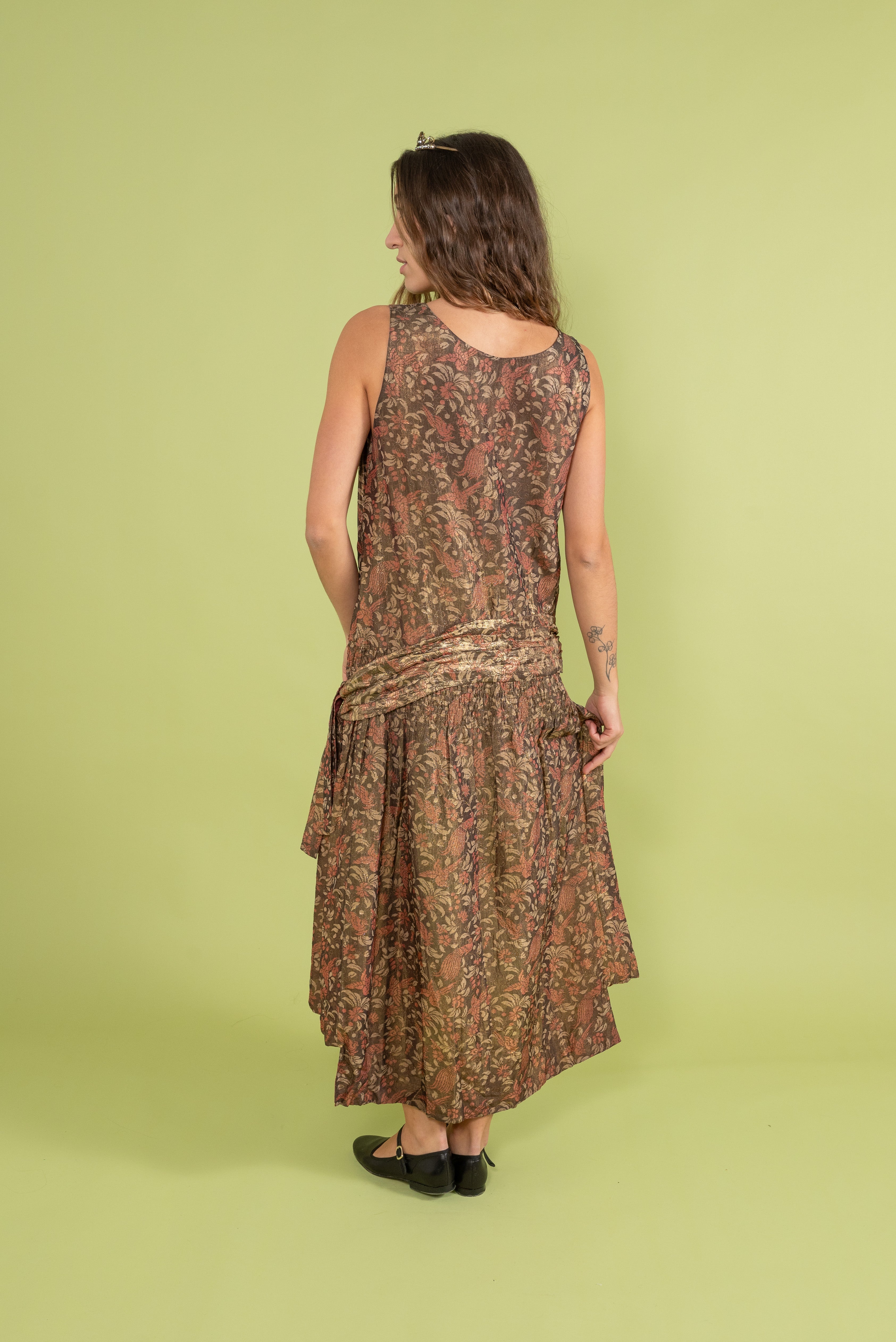 1920s Bird of Paradise Lamé Gown [med/lrg]