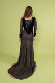 1990s Anne Bowen Hooded Silk Gown [xs/sm]