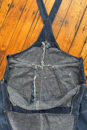 1930s Indigo Denim Side Snap Overalls [med/lrg]