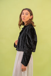 Edwardian Black Faux Fur Cropped Jacket [sm/med]