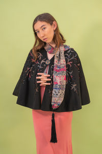 Edwardian Silk and Wool Cutwork Capelet [os]