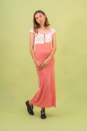 1940s Polka Dot Rayon Jersey Slip Dress [xs/sm]