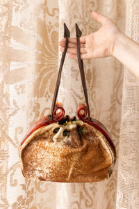 1940s Sculptural Lucite Cowhide Purse