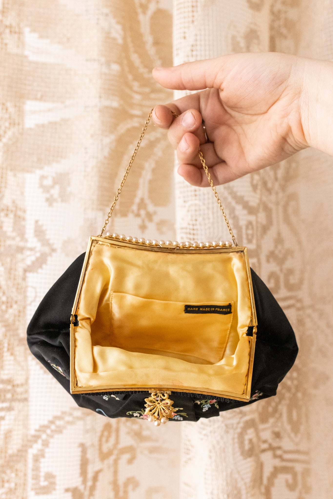 1930s French Point de Beauvais Silk Purse