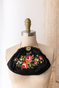 1930s Enamel Frame Point de Beauvais Silk Purse