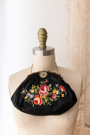 1930s Enamel Frame Point de Beauvais Silk Purse