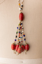 1920s Handblown Italian Glass Bead Sautoir Necklace