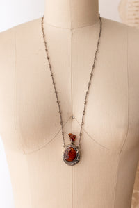 Handmade Sterling Amber Perfume Bottle Necklace