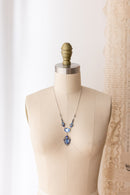 1920s Sterling Blue Paste + Enamel Necklace
