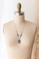1920s Sterling Blue Paste + Enamel Necklace