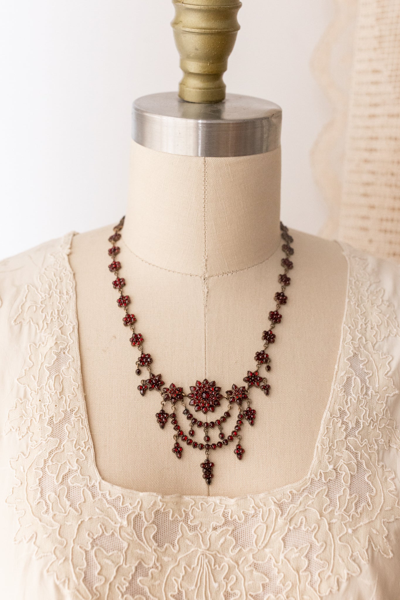 Victorian Celestial Bohemian Garnet Necklace