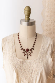 Victorian Celestial Bohemian Garnet Necklace