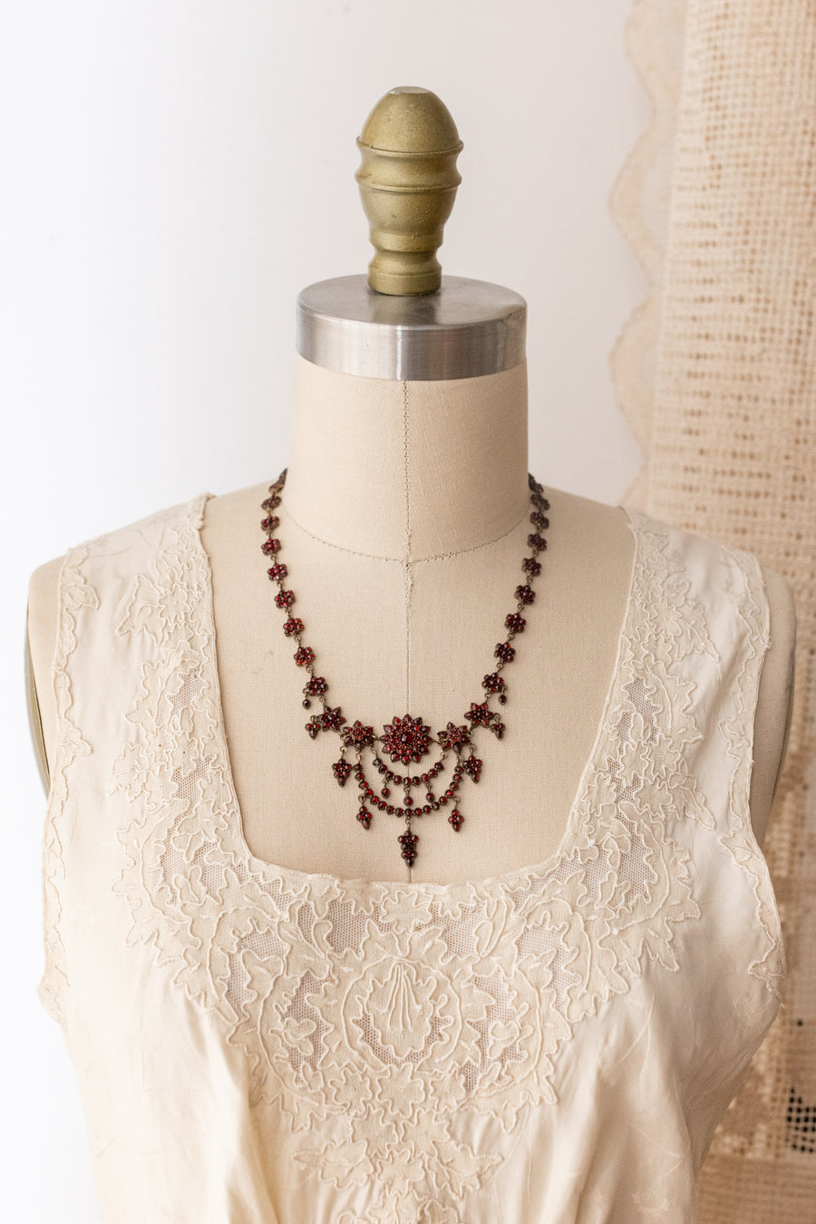 Victorian Celestial Bohemian Garnet Necklace