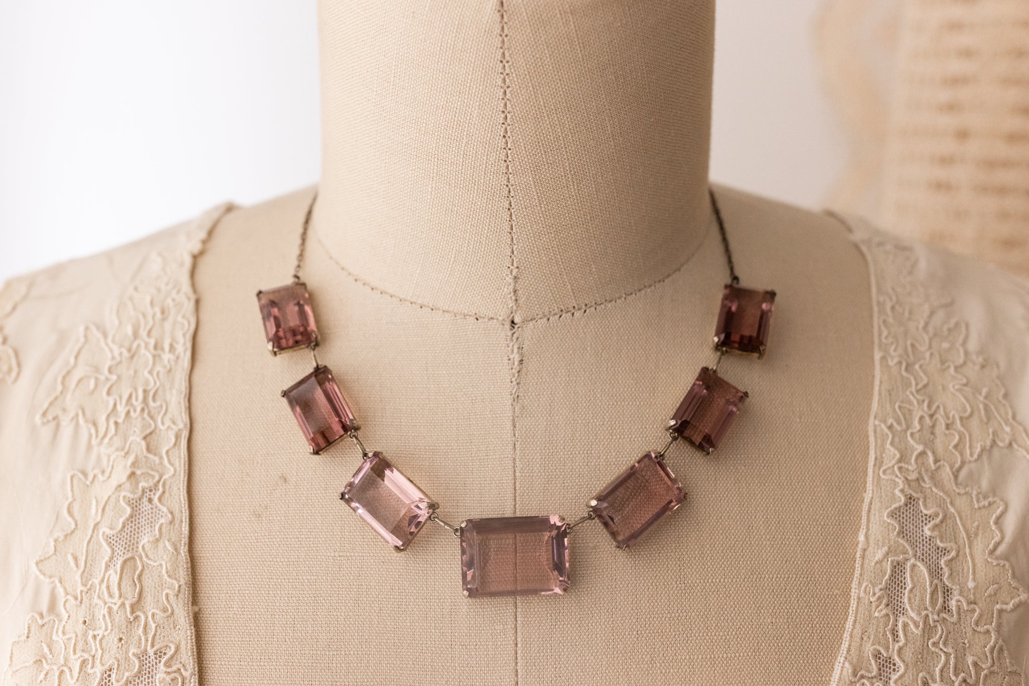 1930s Art Deco Amethyst Paste Necklace