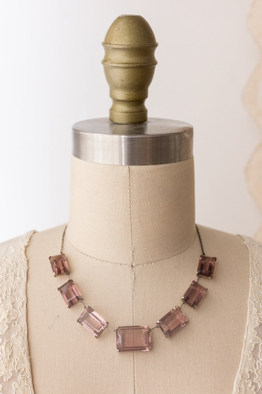 1930s Art Deco Amethyst Paste Necklace