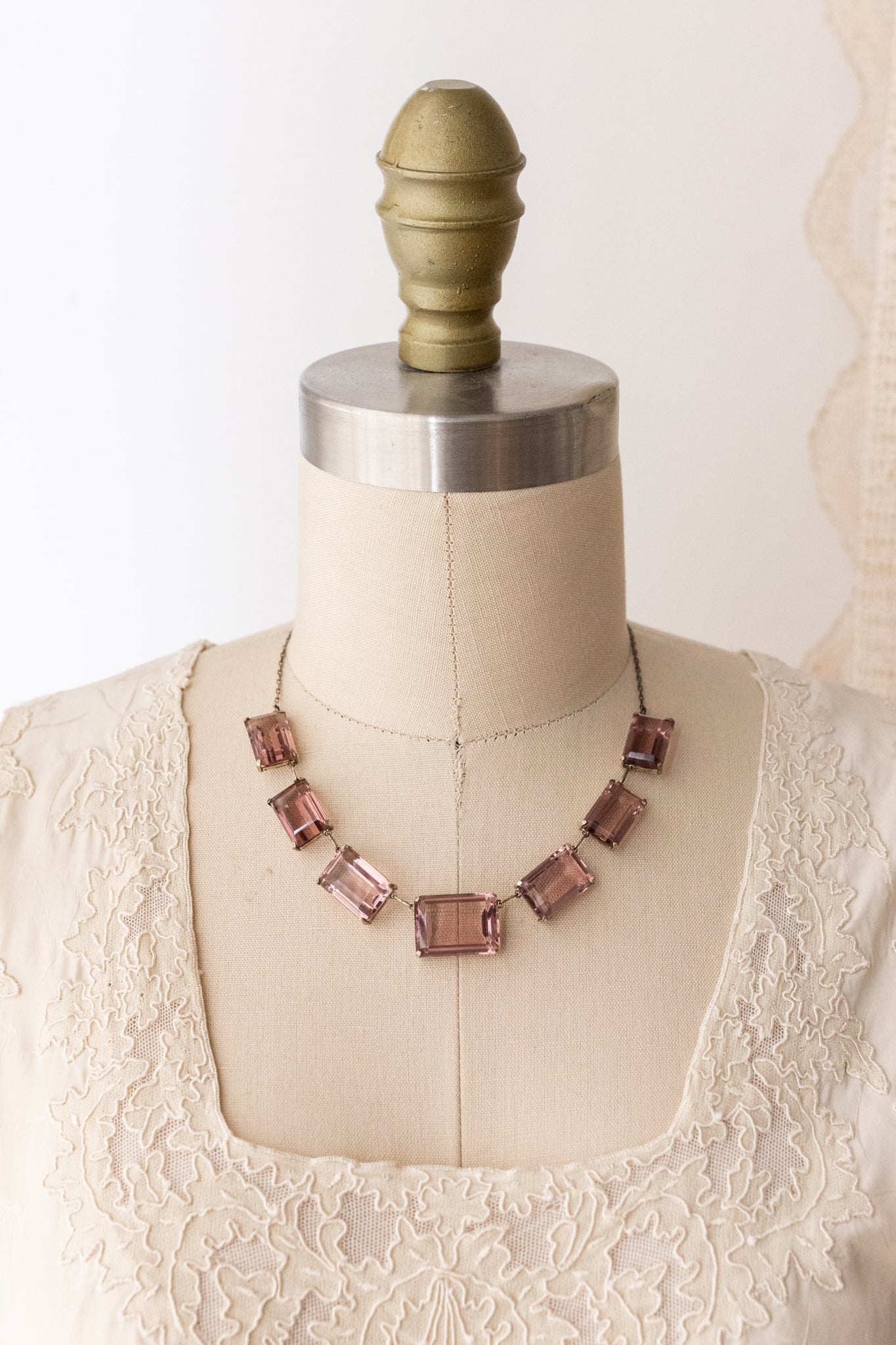 1930s Art Deco Amethyst Paste Necklace