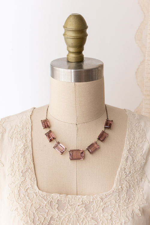 1930s Art Deco Amethyst Paste Necklace