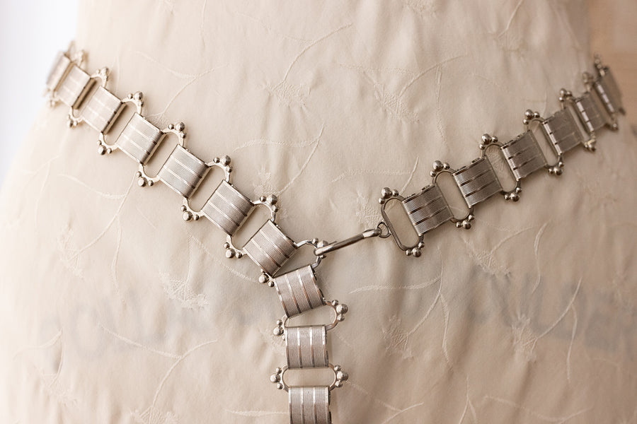 1970s Victorian Revival Book Chain Belt
