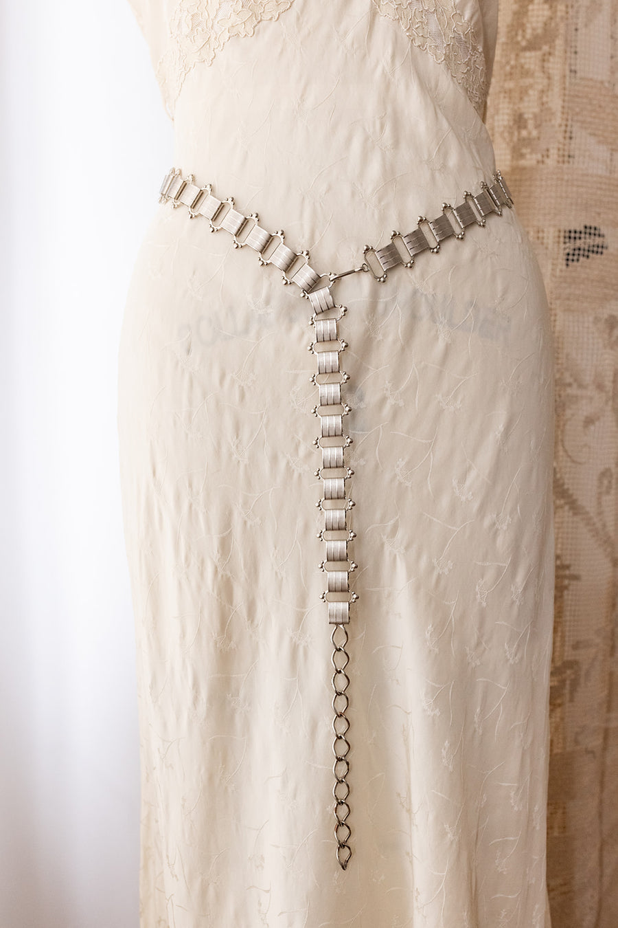 1970s Victorian Revival Book Chain Belt