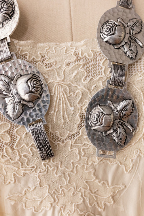 Vintage Repoussé Rose Belt